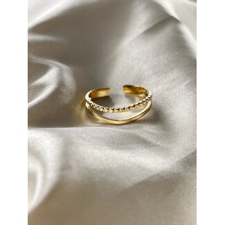 'MIRTHE' RING GOLD - EDELSTAHL (VERSTELLBAR)