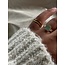 'MIRTHE' RING SILVER - STAINLESS STEEL (ADJUSTABLE)