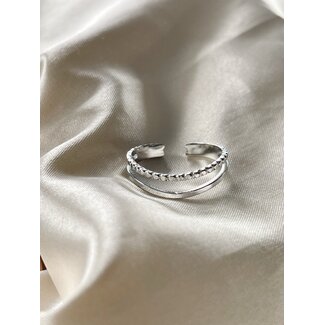 'MIRTHE' RING SILVER - STAINLESS STEEL (ADJUSTABLE)