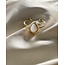 'LARA' RING GOLD WEISS - EDELSTAHL (VERSTELLBAR)