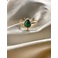 'LARA' RING GOLD GREEN - STAINLESS STEEL (ADJUSTABLE)