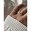 'SUNFLOWER' ORANGE STONE RING - STAINLESS STEEL (ADJUSTABLE)