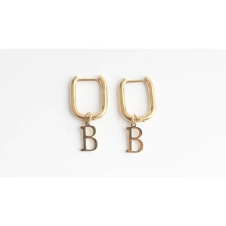 Boucles d'Oreilles Initiales Or - Acier inoxydable