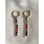 Boucles d'oreilles Strass Rainbow or - acier inoxydable