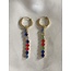 Strass Rainbow earrings gold - stainless steel