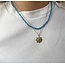 Real shell necklace Blue  - stainless steel
