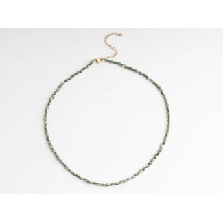 Real shell necklace green - stainless steel