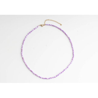 Collier coquillage véritable Violet - acier inoxydable