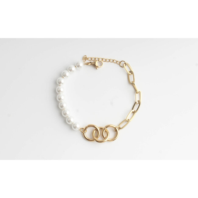 Pearls & Chains Pulsera de oro - Acero inoxidable