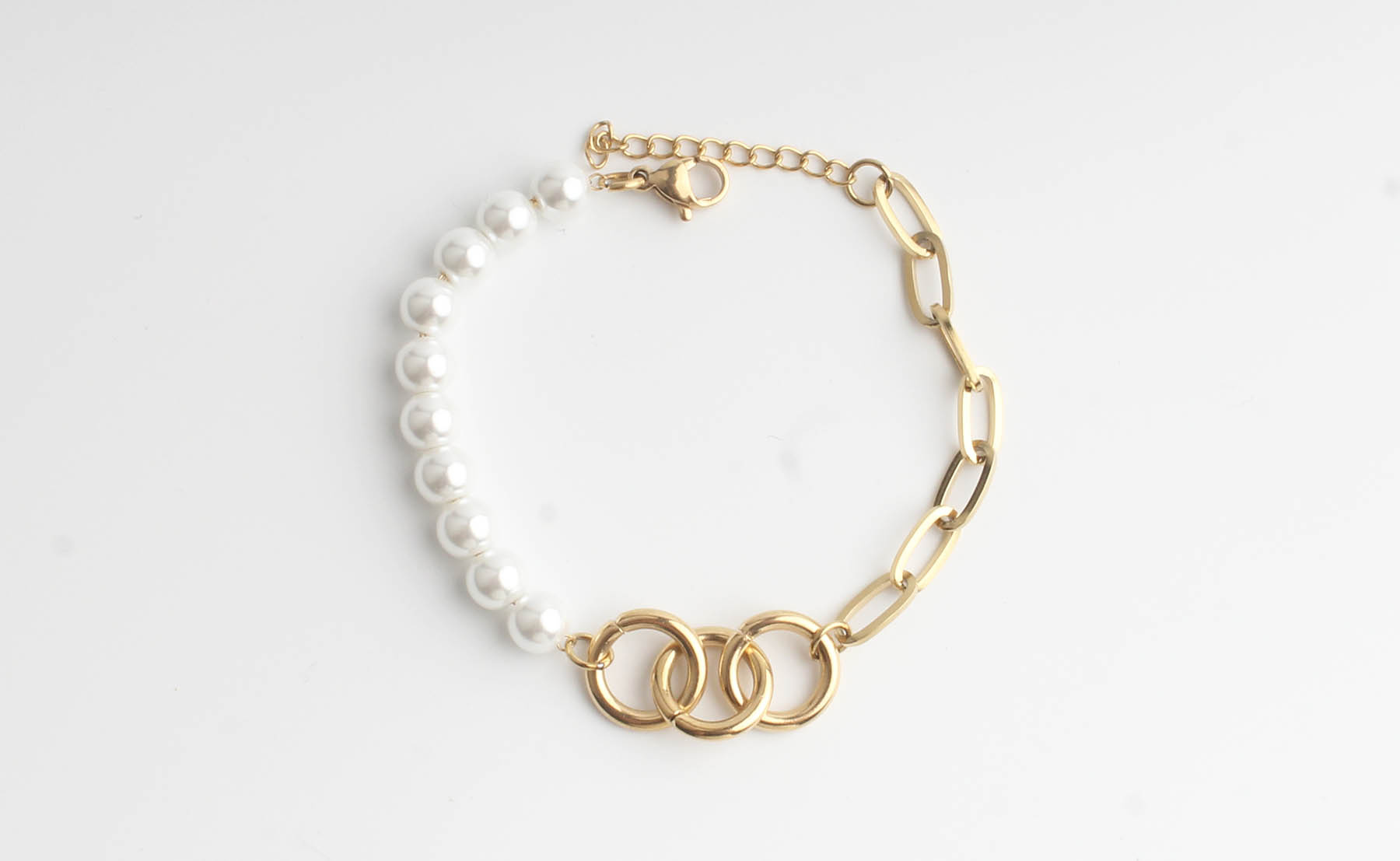 Bracelet en acier inoxydable doré - Perles & Co