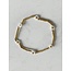 White Daisy Bracelet Gold - stainless steel