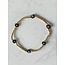 Black Daisy Bracelet Gold - stainless steel