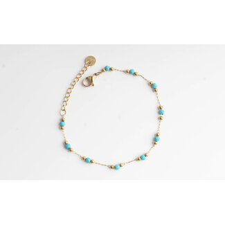 Armband 'Sophia' mit natürlichen ozeanblauen Steinen - Edelstahl