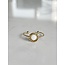 'Tara' Ring White Stone - stainless steel (adjustable)