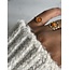 'Tara' Ring orange Stone - stainless steel (adjustable)