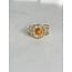 Bague soleil pierre orange - acier inoxydable (ajustable)