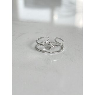 'Alicia' ring silver - stainless steel (adjustable)