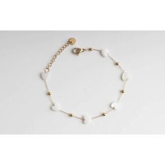 SHELL BRACELET HEART GOLD - STAINLESS STEEL