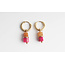 BOUCLES D'OREILLES EN PIERRE ORANGE ET ROSE - ACIER INOXYDABLE