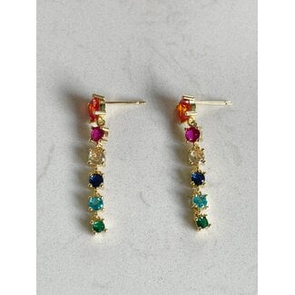 GLITTER RAINBOW EARRINGS - STAINLESS STEEL