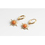 Orange Sun  Earings - Natural stone - stainless steel