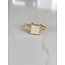 Square shell ring gold - stainless steel (adjustable)