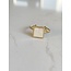 Square shell ring gold - stainless steel (verstelbaar)