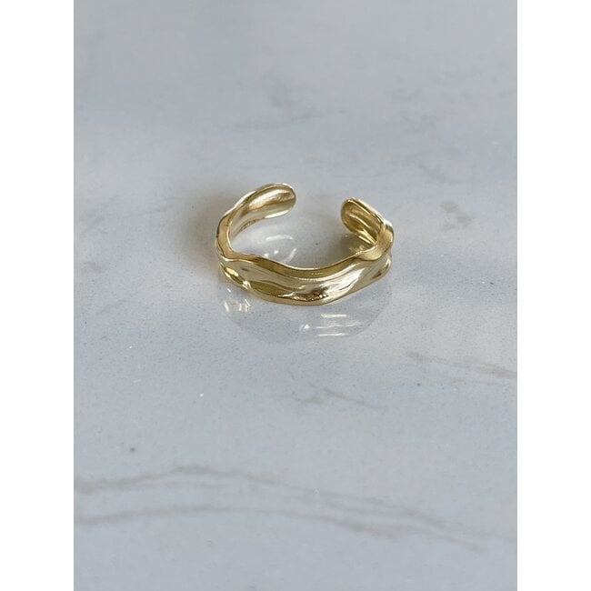 'KYLIE' RING GOLD - STAINLESS STEEL (ADJUSTABLE)