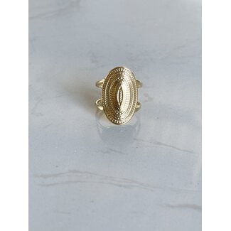 BAGUE 'ELSA' OR - ACIER INOXYDABLE (RÉGLABLE)'ELSA' RING GOLD - EDELSTAHL (VERSTELLBAR)