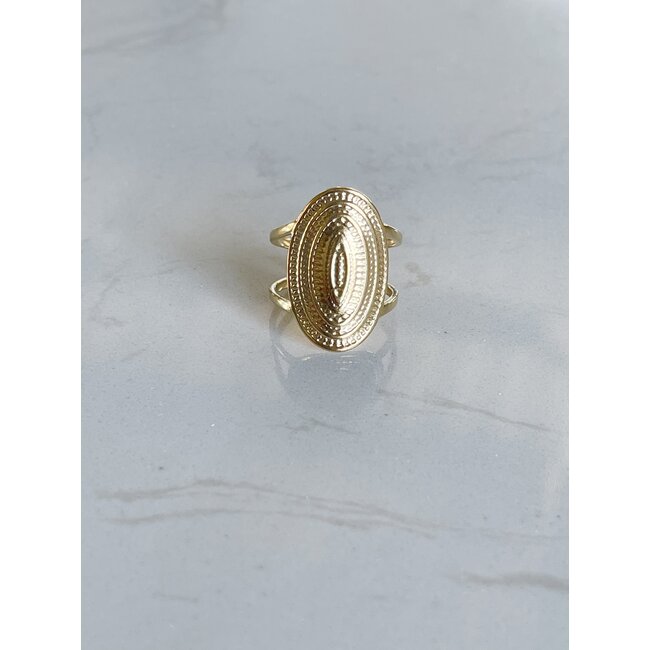 'ELSA' RING GOLD - STAINLESS STEEL (ADJUSTABLE)