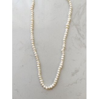 Collana perla al 100% per le perle di acqua dolce -acciaio senza macchia