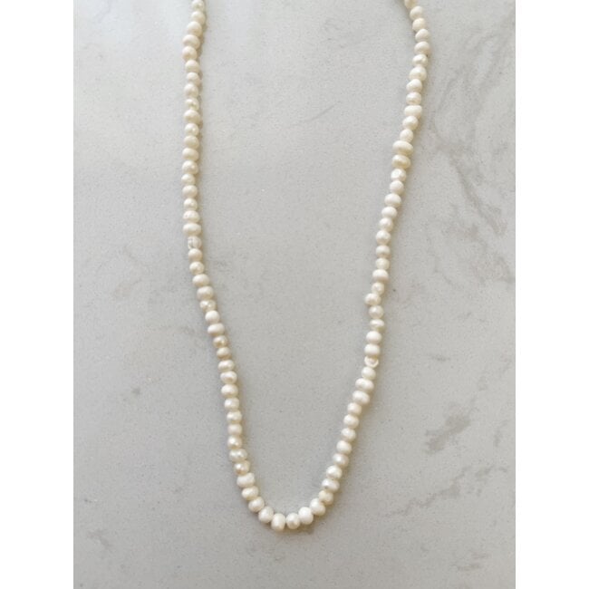 100% Real Fresh water pearl necklace -stainless steel