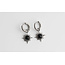 Black Sun  Earings Silver - Natural stone - stainless steel