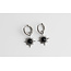 Boucles d'Oreilles Soleil Noir Argent - Pierre naturelle - acier inoxydable