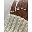 2 pearls ring gold - stainless steel (adjustable)
