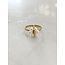 'Fleur blanche' ring  - stainless steel (verstelbaar)