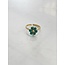 'Fleur vert' ring - stainless steel (adjustable)