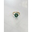 Ring 'Fleur vert'  - Edelstahl (verstellbar)