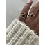 Jenny 'Black Stone Ring - Acciaio inossidabile (Verstelbaar)