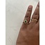 Anillo 'Lindy' piedra natural verde - acero inoxidable (ajustable)