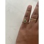 'Lindy' ring green natural stone - stainless steel (adjustable)