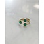 ANILLO PIEDRA VERDE 'HAILEY' - ACERO INOXIDABLE (AJUSTABLE)