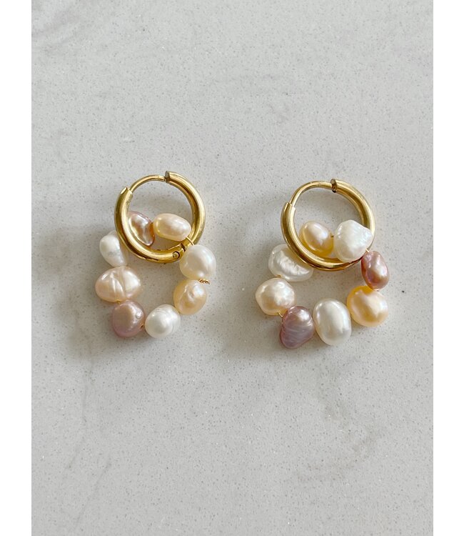 Mix of Pearls Earrings - Stainless steel