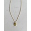 'Jolie' Green  Natural Stone Necklace Gold - Stainless Steel