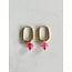 'Zuzy' Rhodonite Natural Stone Earrings - Stainless steel