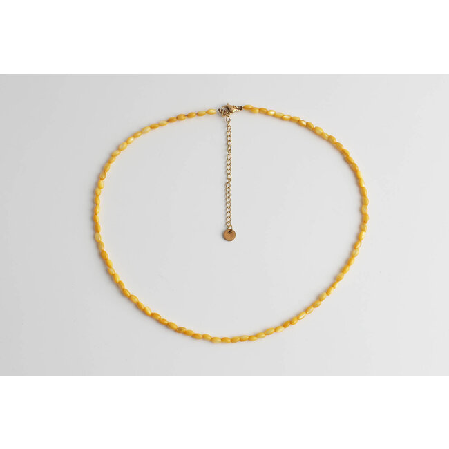 Real shell necklace Yellow  - stainless steel