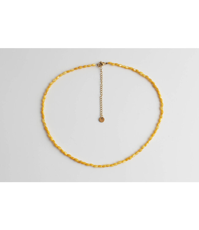 Real shell necklace Yellow  - stainless steel