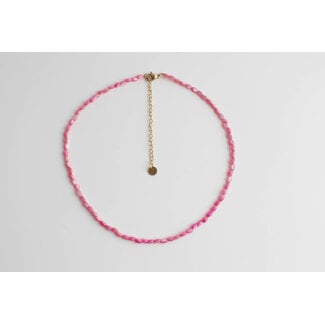 Collier coquillage véritable Rose - acier inoxydable