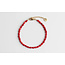 Bracelet coquillage véritable rouge - acier inoxydable