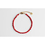 Pulsera de concha real roja - acero inoxidable